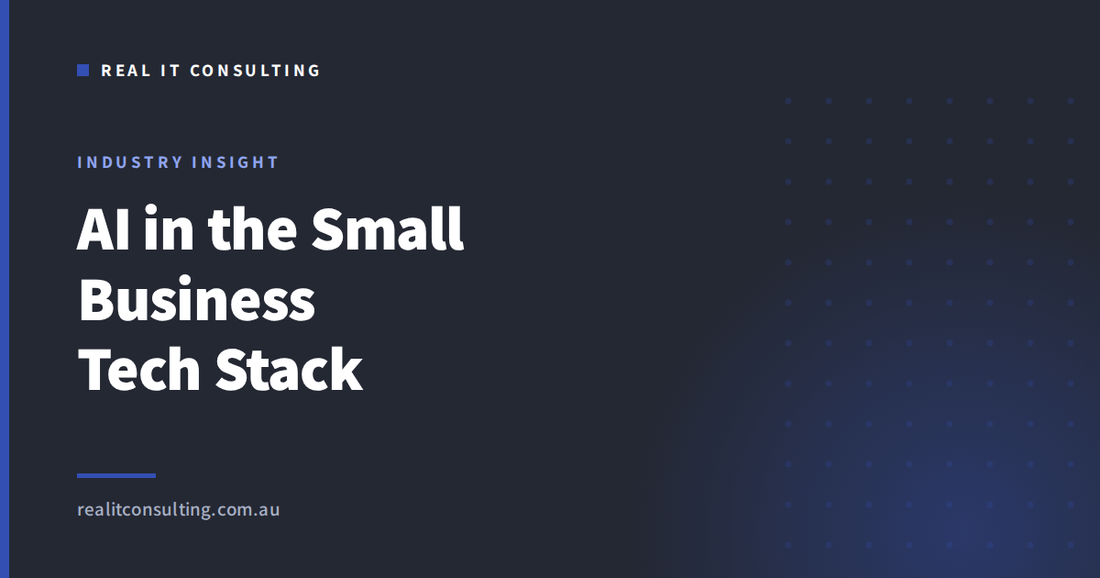 Real IT Consulting article cover: which AI tools are worth adopting in a small business