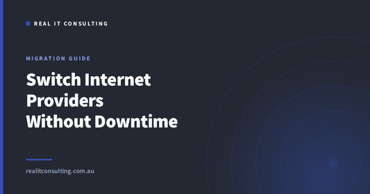 Real IT Consulting article cover: changing business internet providers without losing trading time